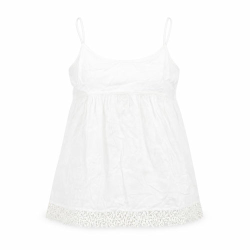 FOREVER 21 Womens White Viscose Camisole Blouse Size M V-Neck