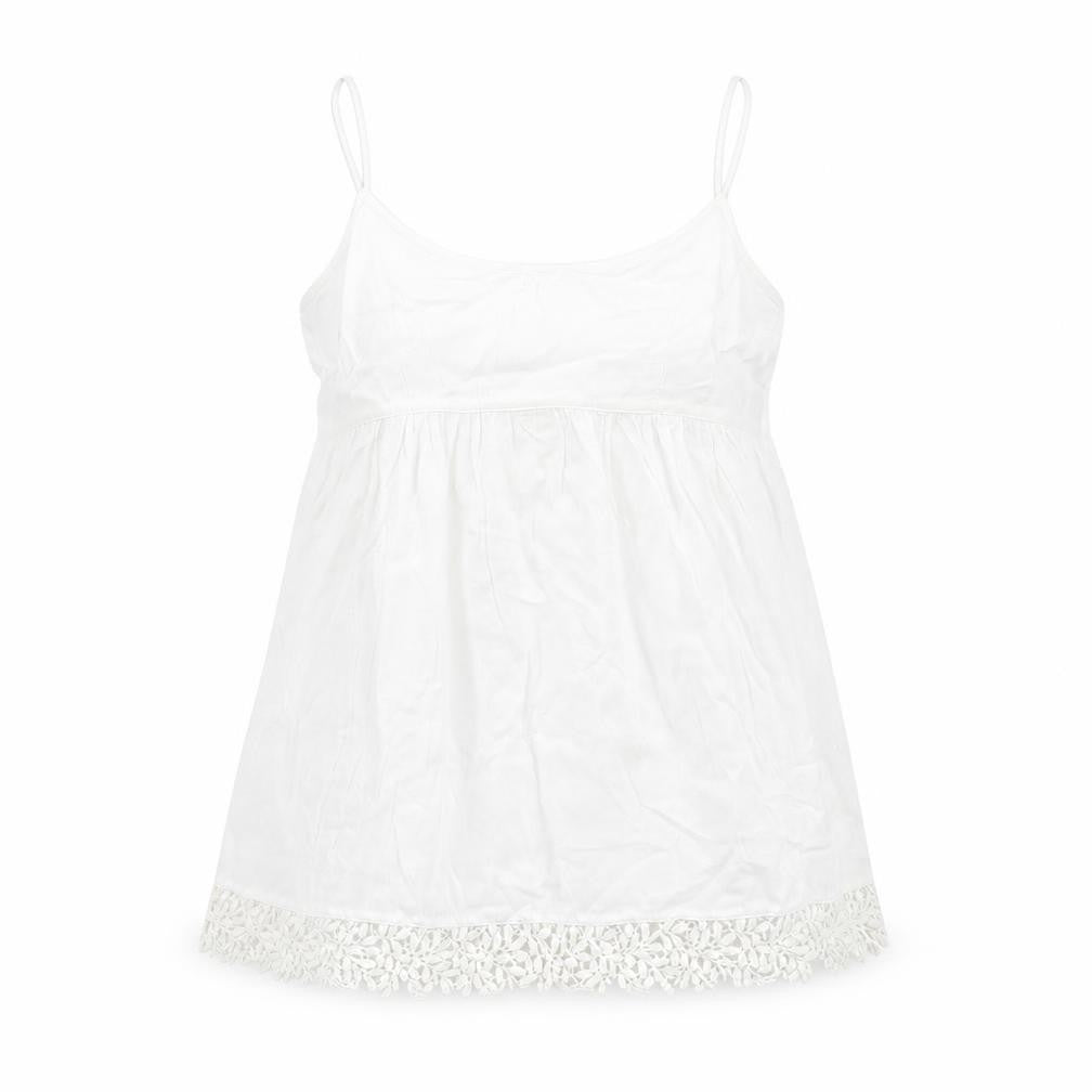 FOREVER 21 Womens White Viscose Camisole Blouse Size M V-Neck