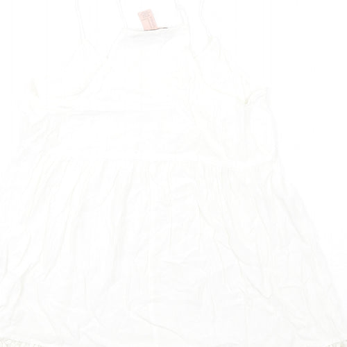FOREVER 21 Womens White Viscose Camisole Blouse Size M V-Neck