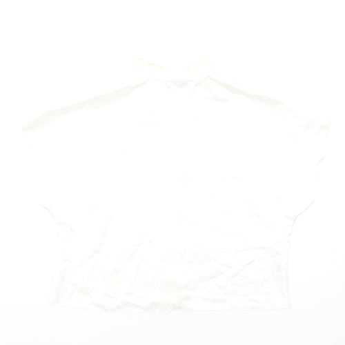 Marks and Spencer Womens Ivory Polyester Cropped Button-Up Size 12 Collared