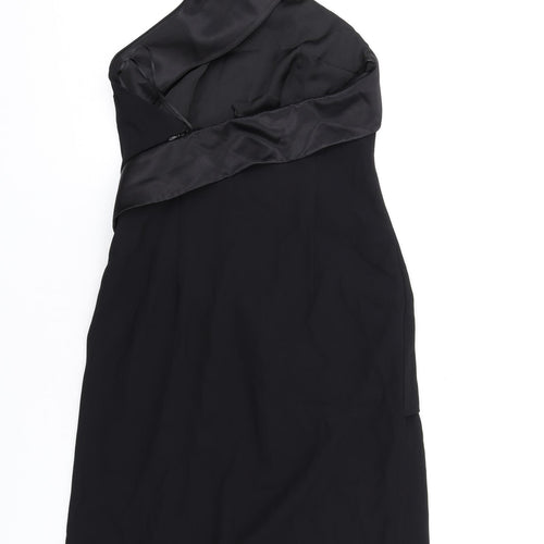 Zara Womens Black Polyester A-Line Size XS Halter Zip