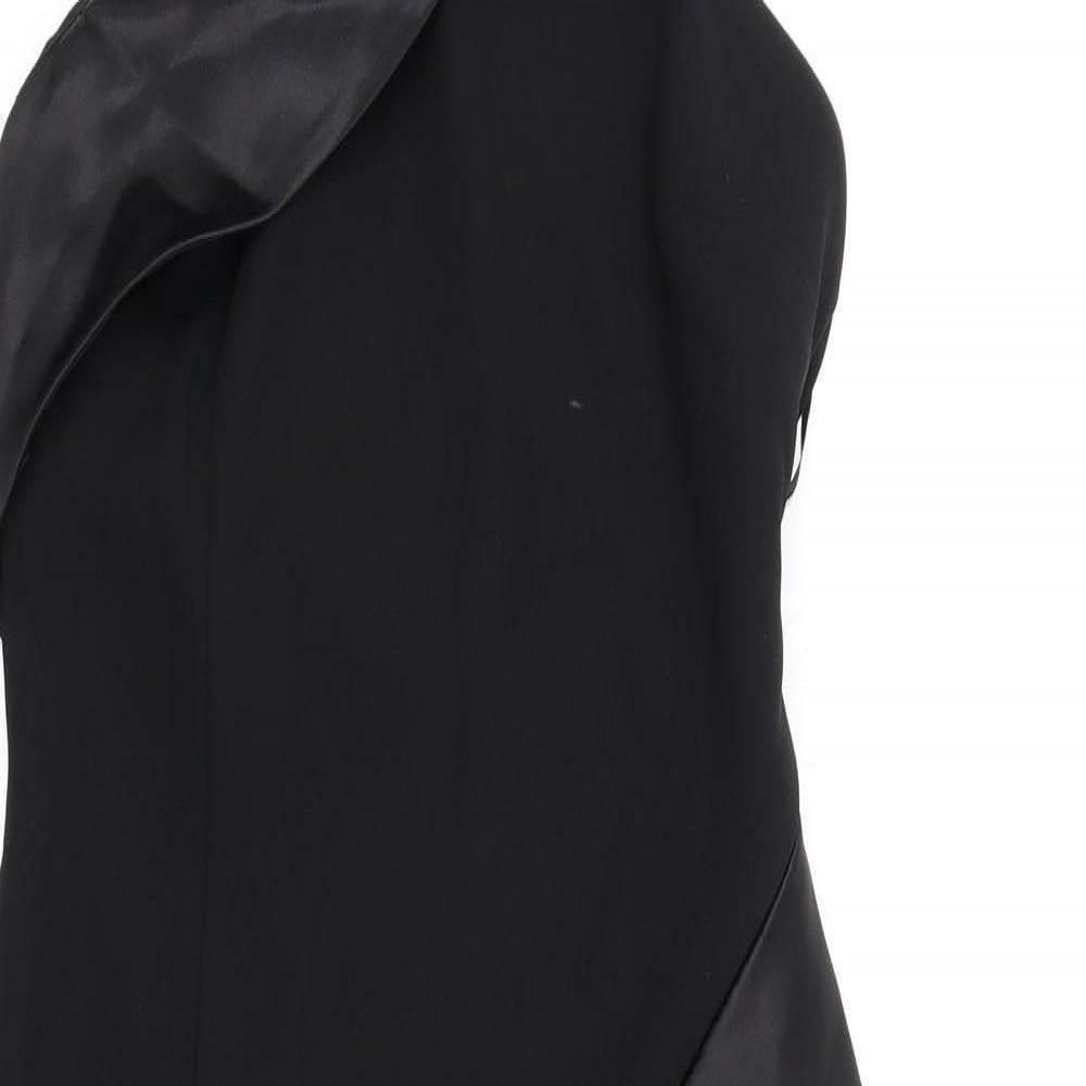 Zara Womens Black Polyester A-Line Size XS Halter Zip