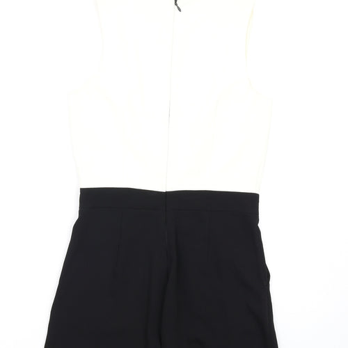 Topshop Womens Black Polyester Playsuit One-Piece Size 8 Zip
