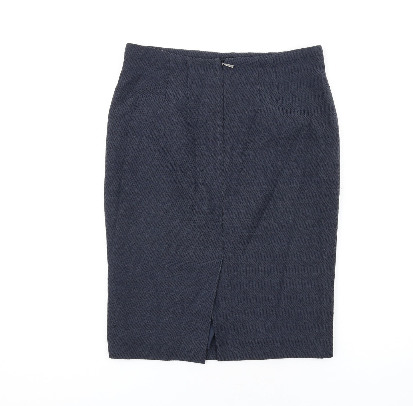 Autograph Womens Blue Cotton Straight & Pencil Skirt Size 10 Zip