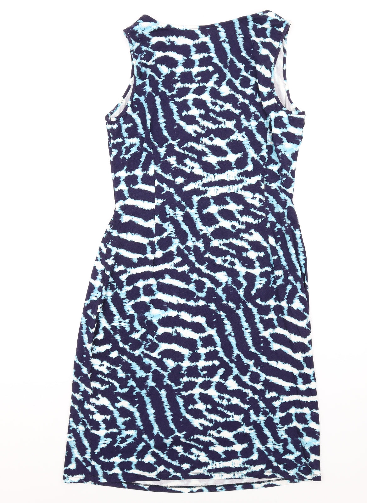 Ghost Womens Blue Geometric Viscose A-Line Size 16 Round Neck Pullover