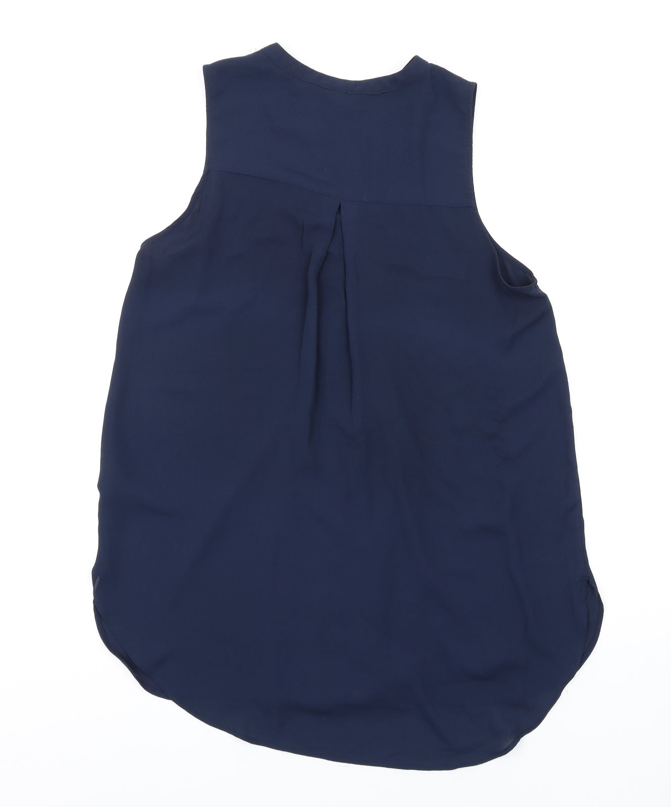 H&M Womens Blue Polyester Basic Blouse Size 10 V-Neck - Pleated