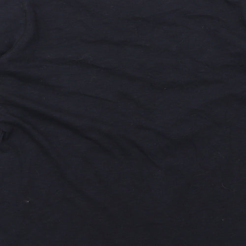 Marks and Spencer Womens Grey Cotton Basic T-Shirt Size 16 Round Neck - Beaded Neckline
