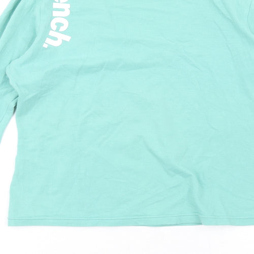 Bench Womens Green Cotton Basic T-Shirt Size L V-Neck