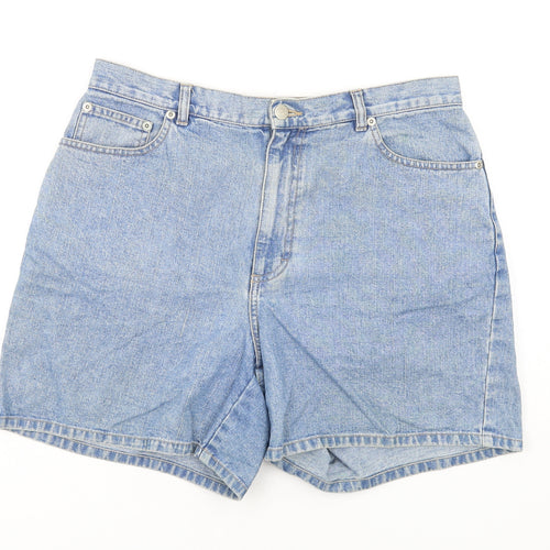 Covington Womens Blue Cotton Mom Shorts Size 12 L6 in Regular Zip