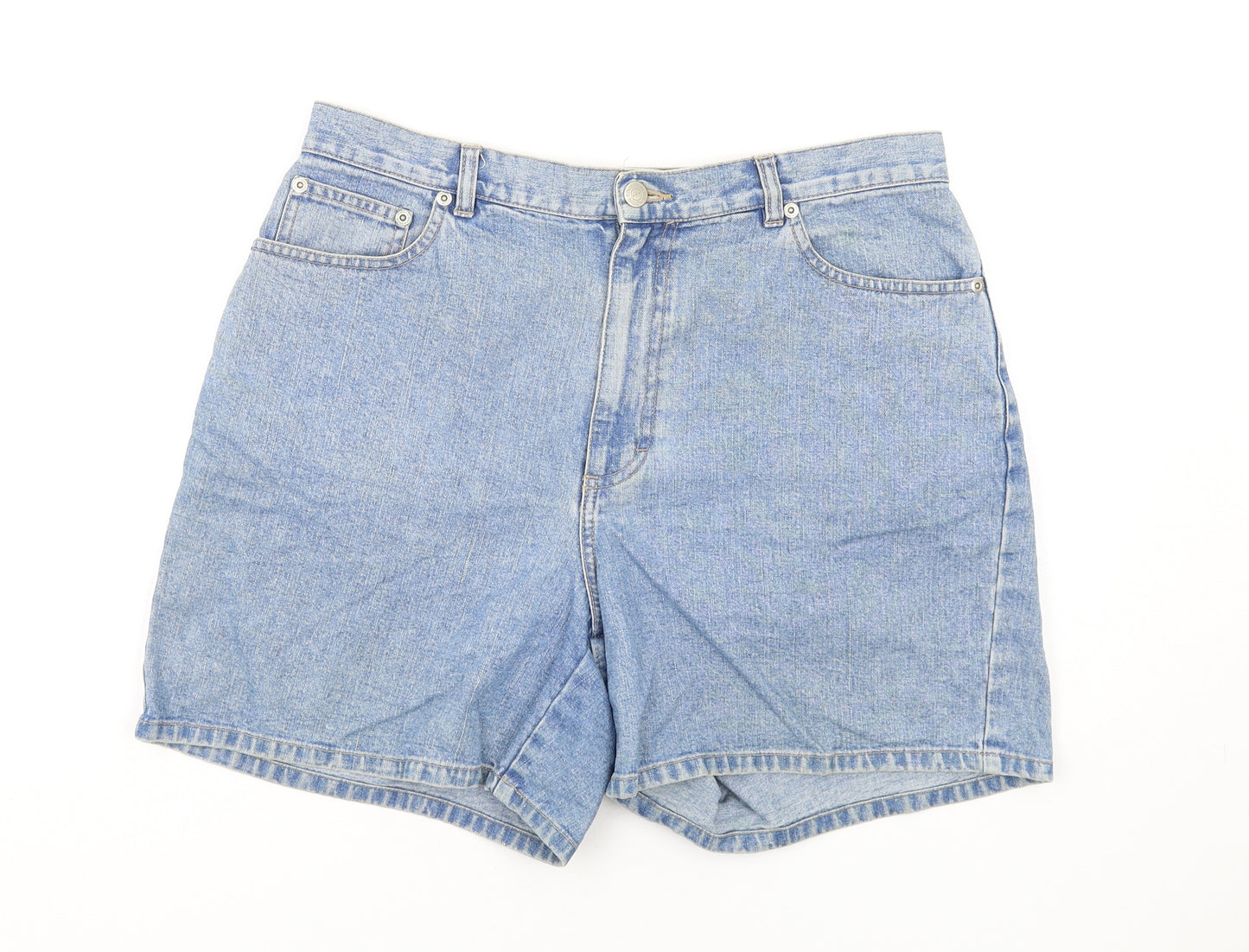 Covington Womens Blue Cotton Mom Shorts Size 12 L6 in Regular Zip