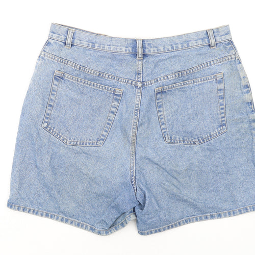 Covington Womens Blue Cotton Mom Shorts Size 12 L6 in Regular Zip