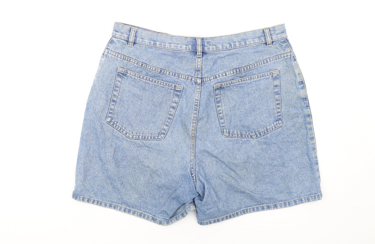 Covington Womens Blue Cotton Mom Shorts Size 12 L6 in Regular Zip