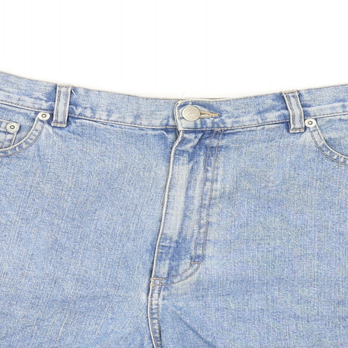 Covington Womens Blue Cotton Mom Shorts Size 12 L6 in Regular Zip