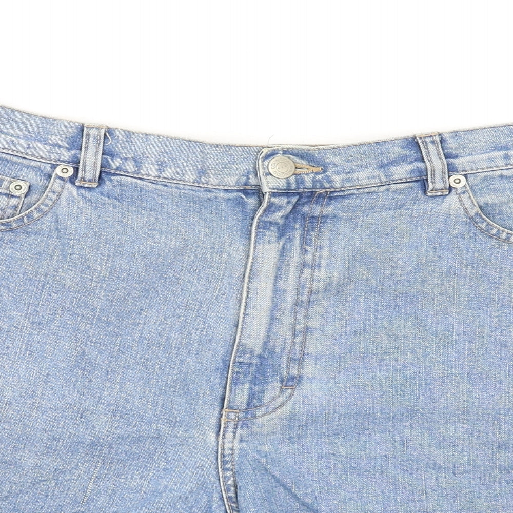 Covington Womens Blue Cotton Mom Shorts Size 12 L6 in Regular Zip