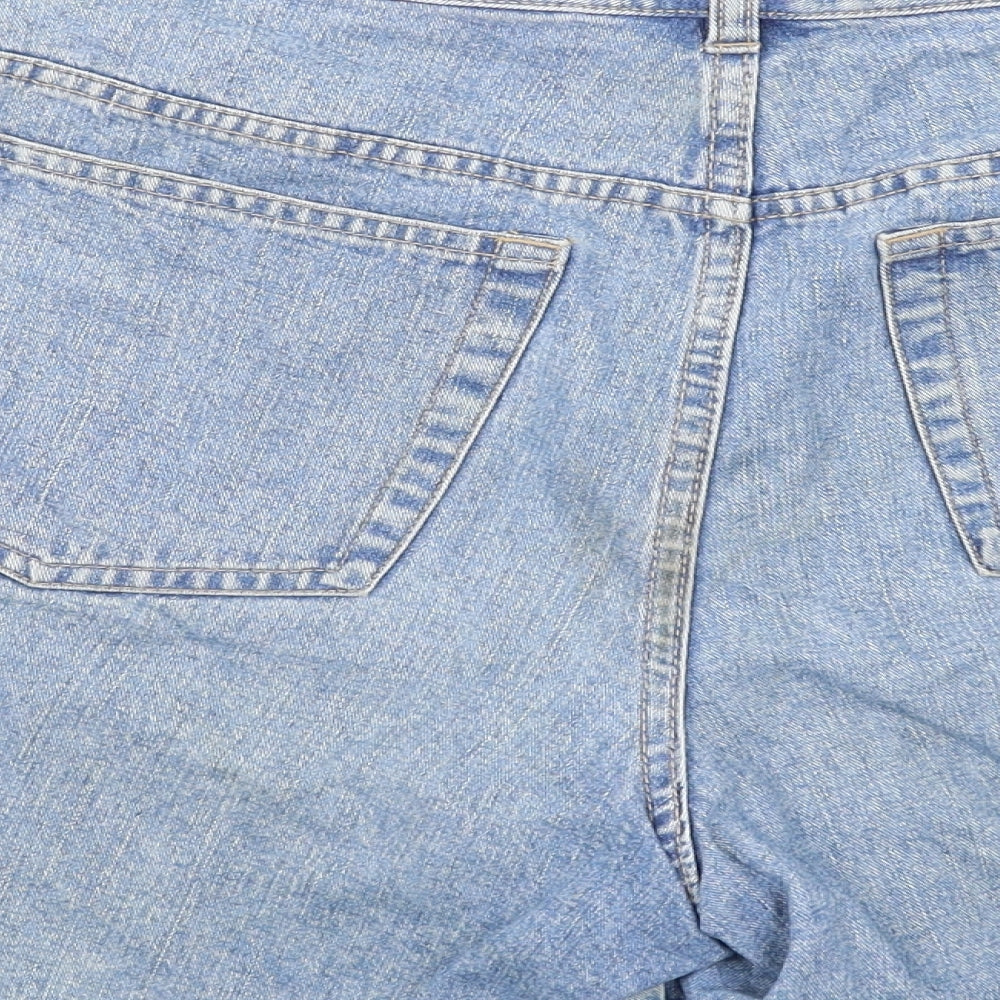 Covington Womens Blue Cotton Mom Shorts Size 12 L6 in Regular Zip