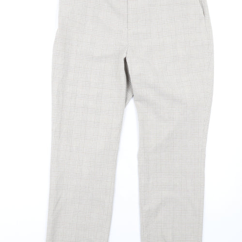 Uniqlo Womens Beige Plaid Polyester Dress Pants Trousers Size 30 in L30 in Regular Zip
