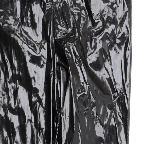 PRETTYLITTLETHING Womens Black Viscose Trousers Size 12 L33 in Regular Zip - Vinyl