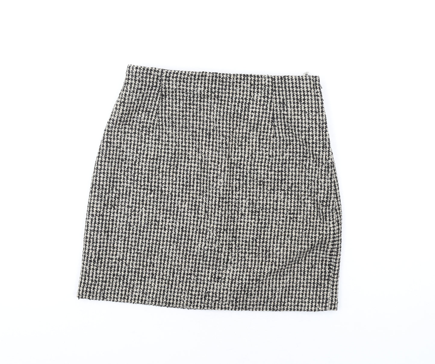 H&M Womens Beige Polyester A-Line Skirt Size 6 Zip