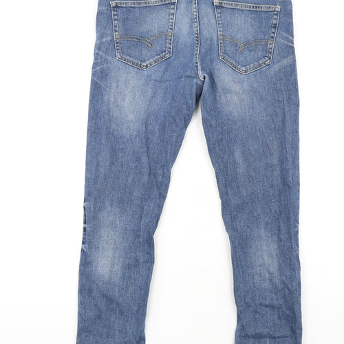 NEXT Mens Blue Cotton Skinny Jeans Size 32 in L31 in Regular Button