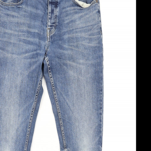 NEXT Mens Blue Cotton Skinny Jeans Size 32 in L31 in Regular Button