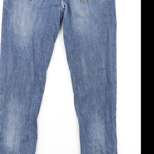 NEXT Mens Blue Cotton Skinny Jeans Size 32 in L31 in Regular Button