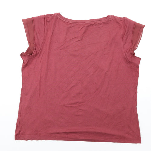 Autograph Womens Red Modal Basic T-Shirt Size 20 Scoop Neck