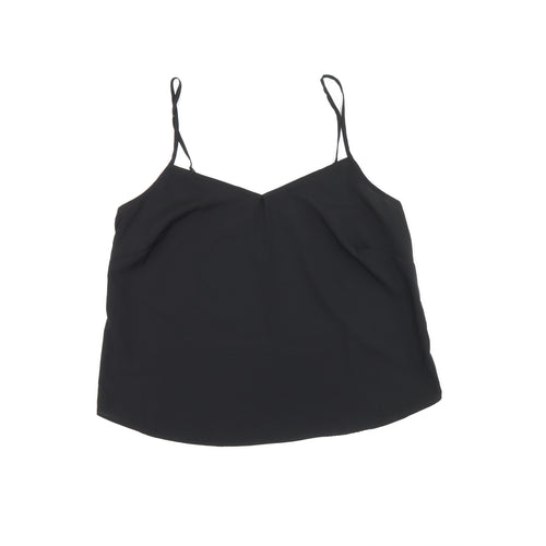 Marks and Spencer Womens Black Polyester Camisole Tank Size 12 V-Neck