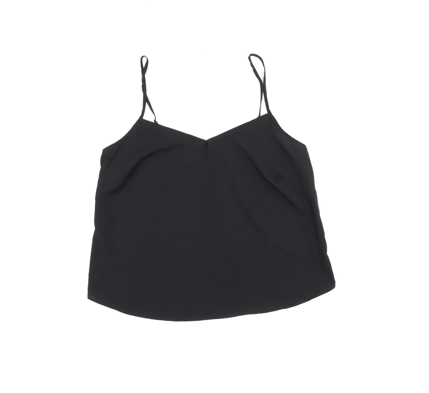 Marks and Spencer Womens Black Polyester Camisole Tank Size 12 V-Neck
