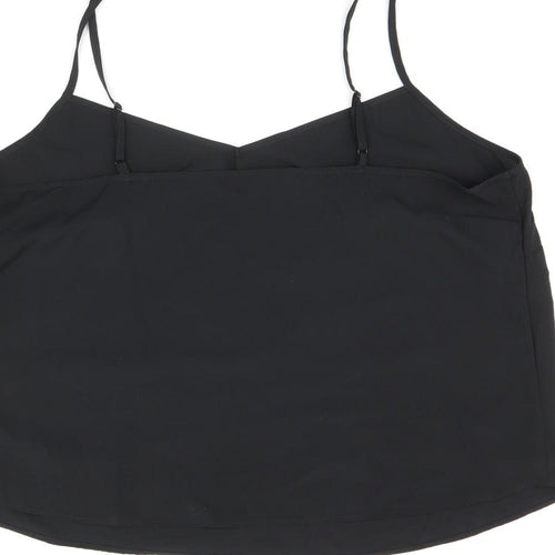 Marks and Spencer Womens Black Polyester Camisole Tank Size 12 V-Neck