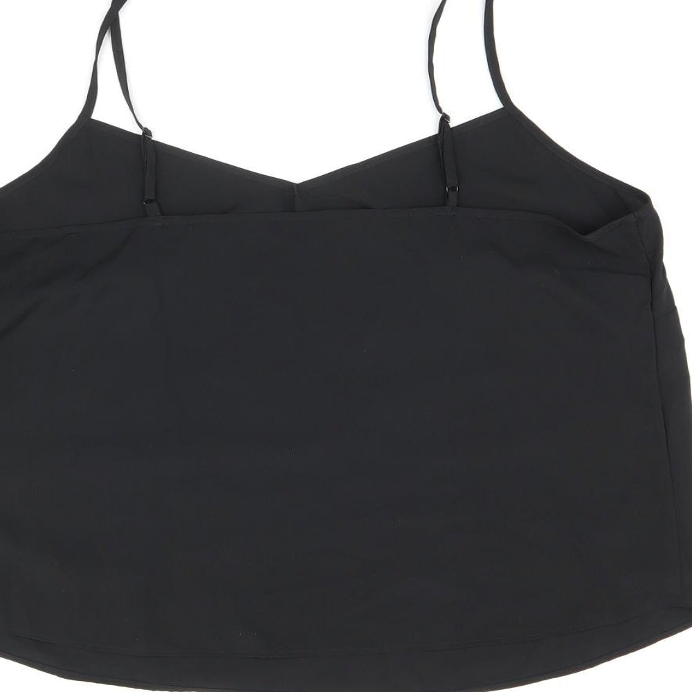 Marks and Spencer Womens Black Polyester Camisole Tank Size 12 V-Neck