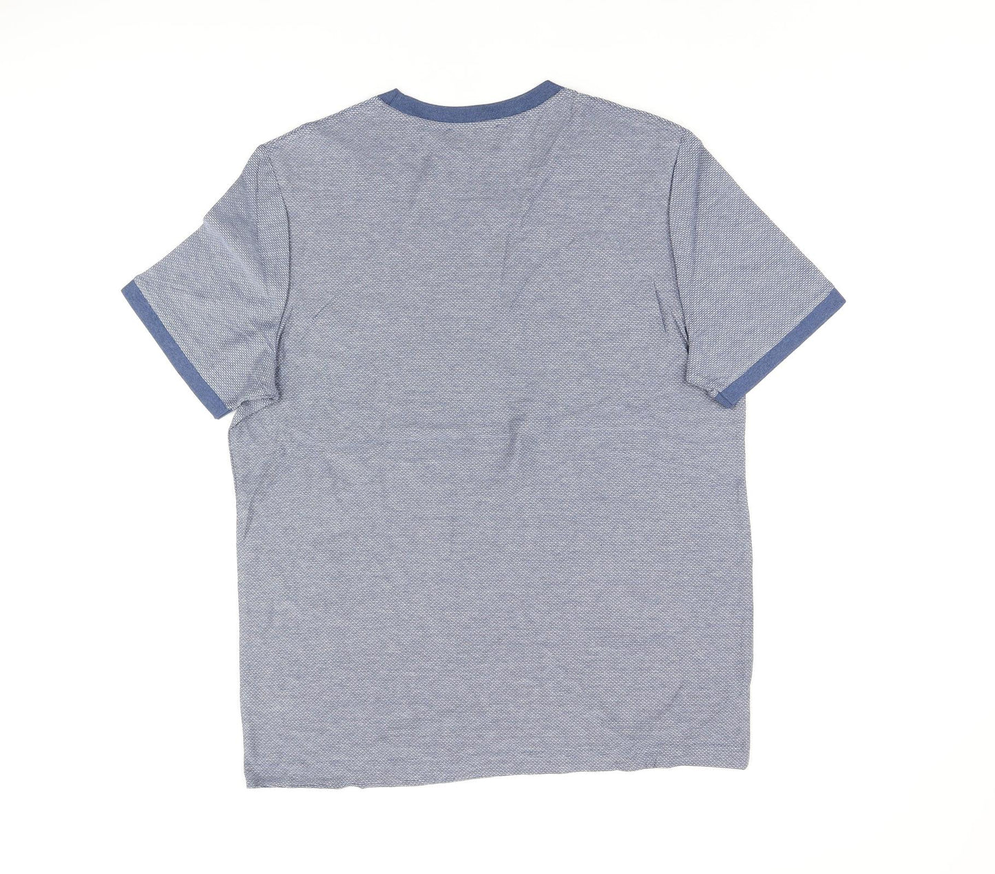 Marks and Spencer Mens Blue Cotton T-Shirt Size L Round Neck