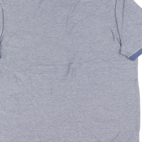 Marks and Spencer Mens Blue Cotton T-Shirt Size L Round Neck