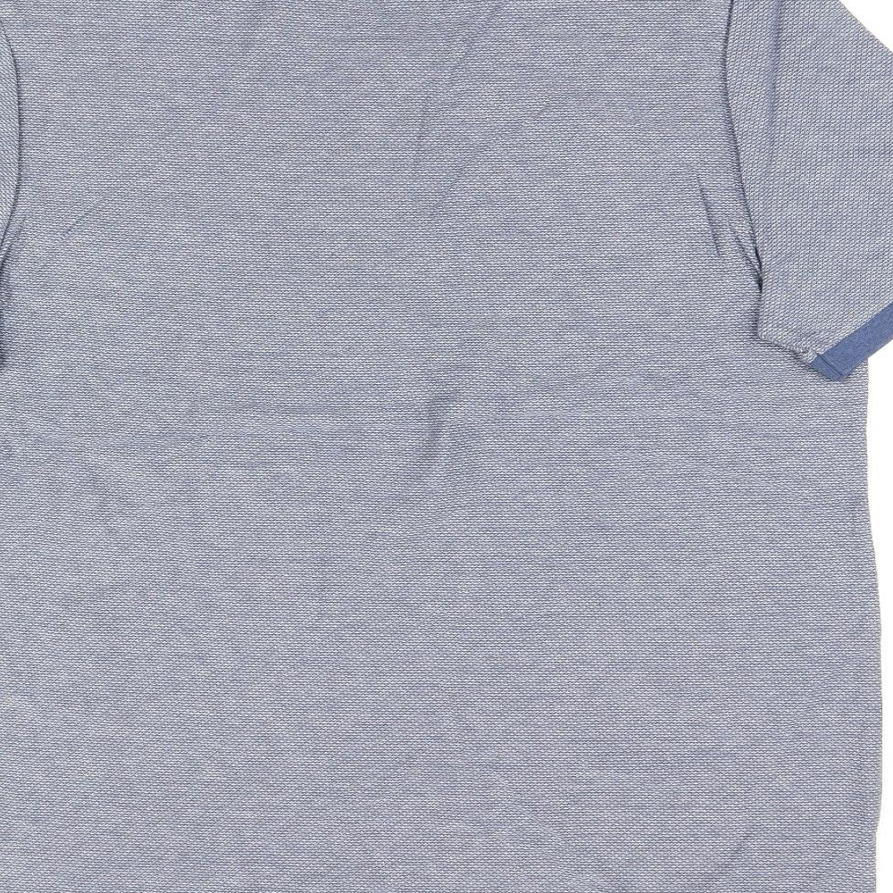 Marks and Spencer Mens Blue Cotton T-Shirt Size L Round Neck