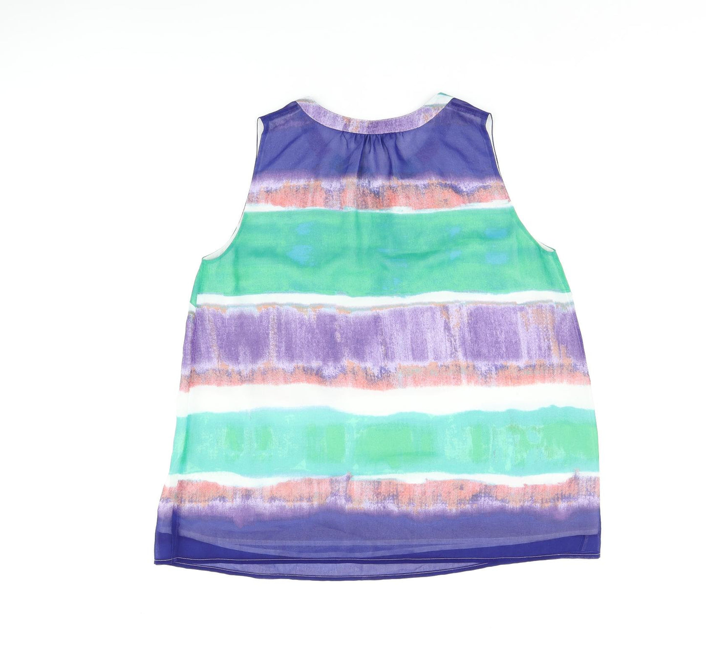 Kaleidoscope Womens Multicoloured Geometric Polyester Basic Tank Size 14 Round Neck