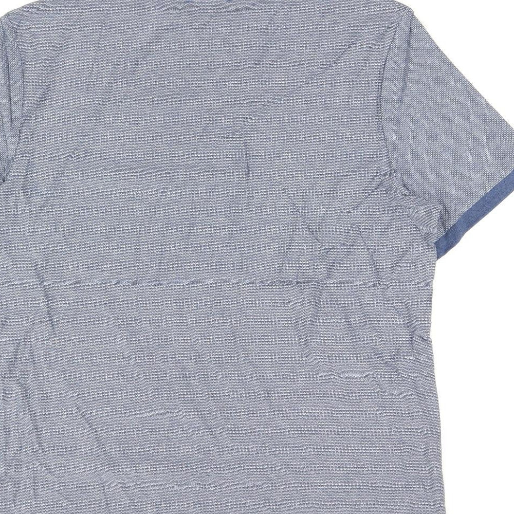 Marks and Spencer Mens Blue Cotton T-Shirt Size L Round Neck