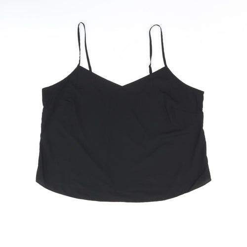 Marks and Spencer Womens Black Lyocell Camisole Tank Size 16 V-Neck