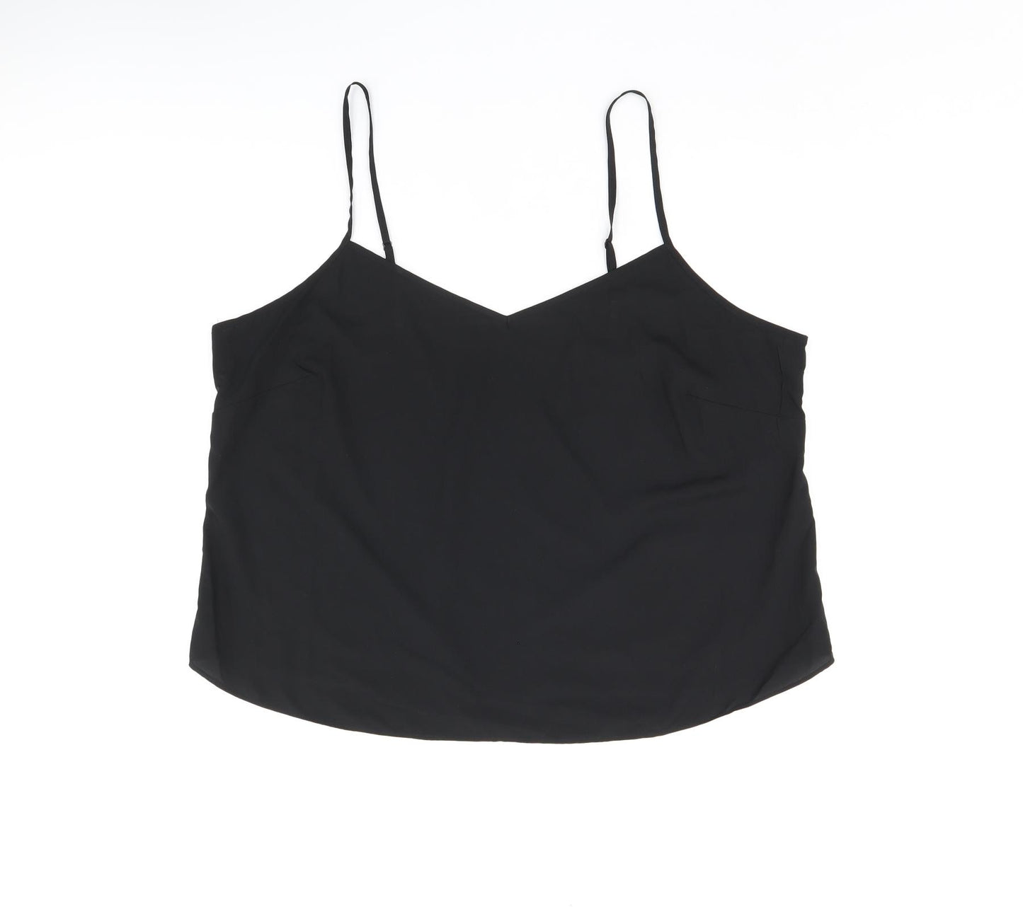 Marks and Spencer Womens Black Lyocell Camisole Tank Size 16 V-Neck