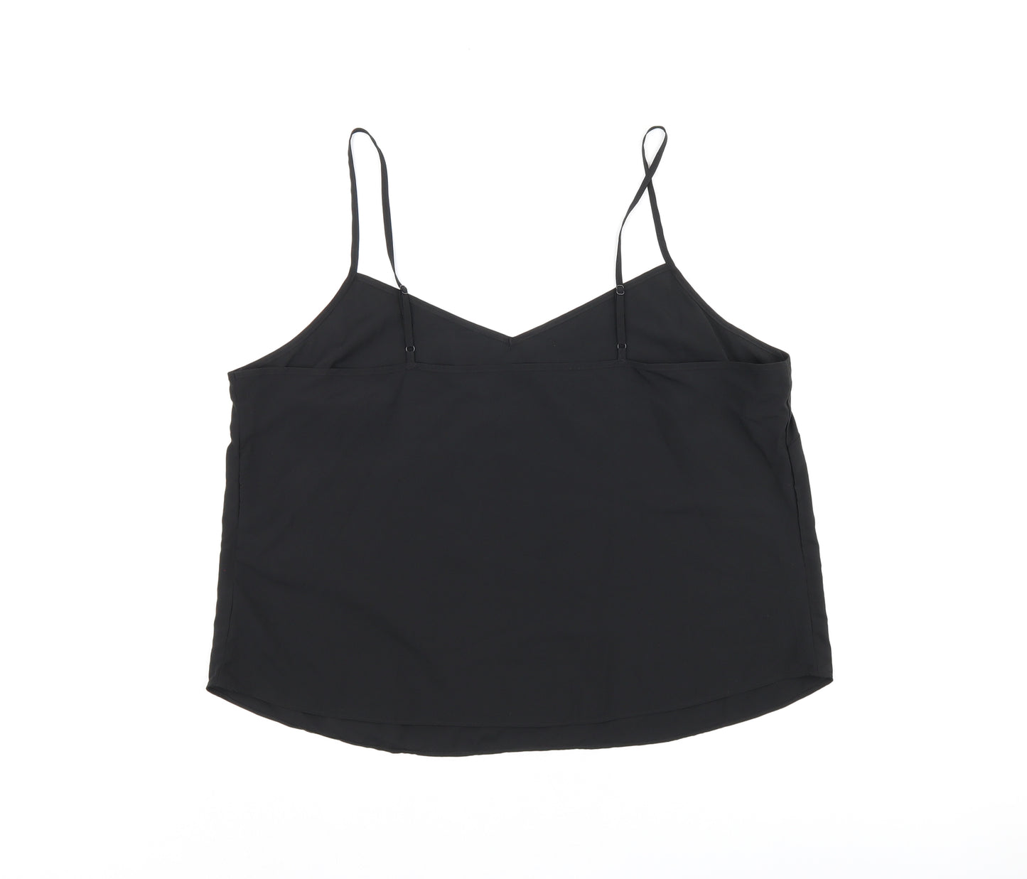 Marks and Spencer Womens Black Lyocell Camisole Tank Size 16 V-Neck