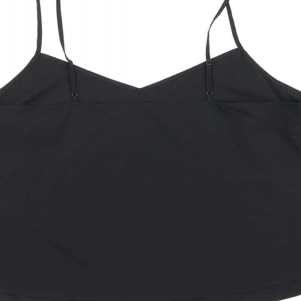 Marks and Spencer Womens Black Lyocell Camisole Tank Size 16 V-Neck