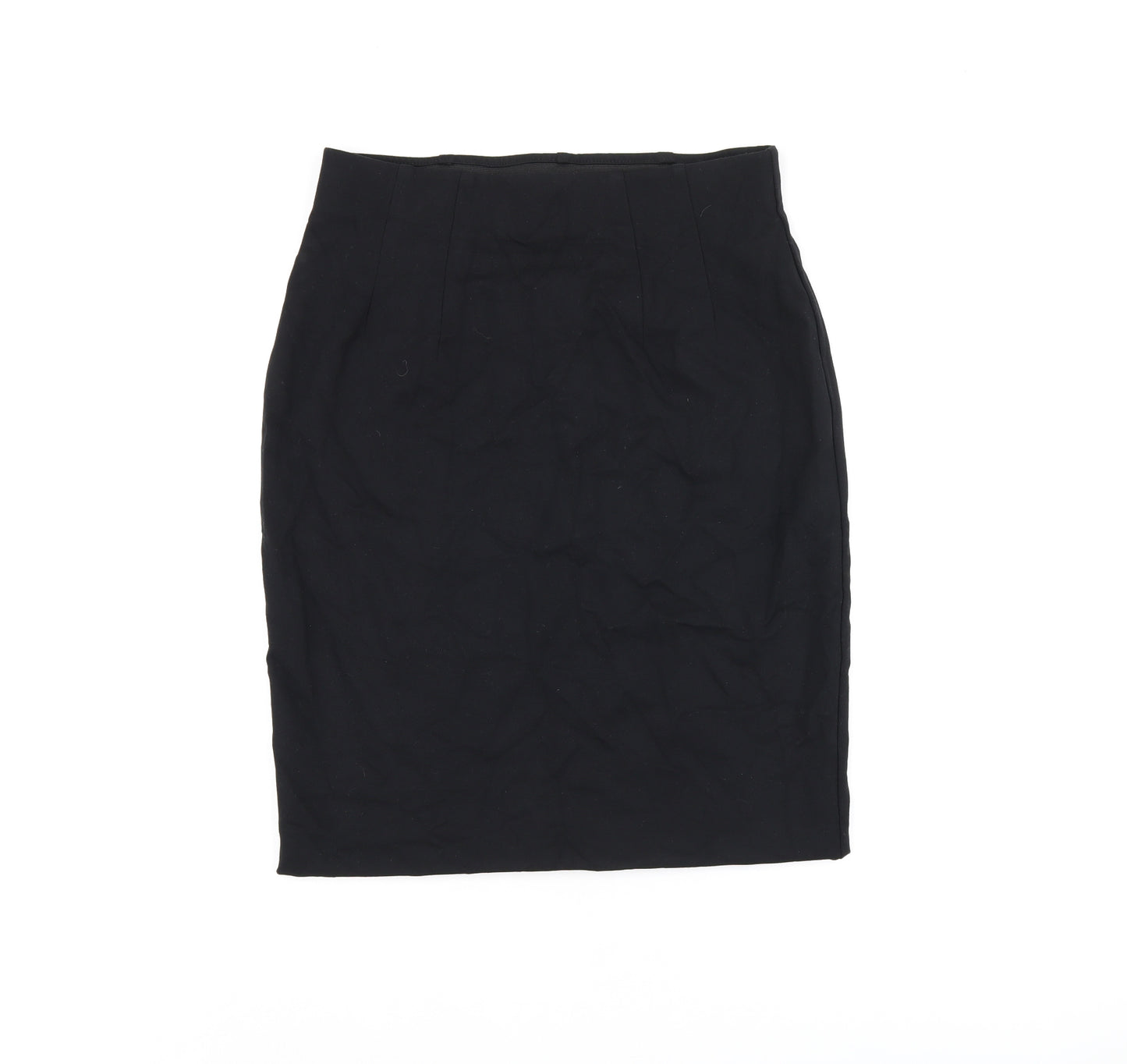 Marks and Spencer Womens Black Viscose Straight & Pencil Skirt Size 14