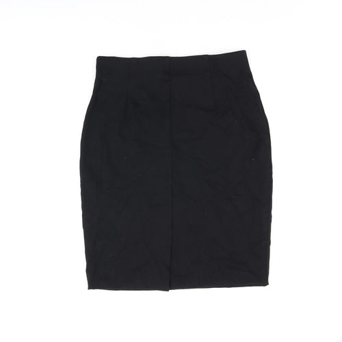 Marks and Spencer Womens Black Viscose Straight & Pencil Skirt Size 14