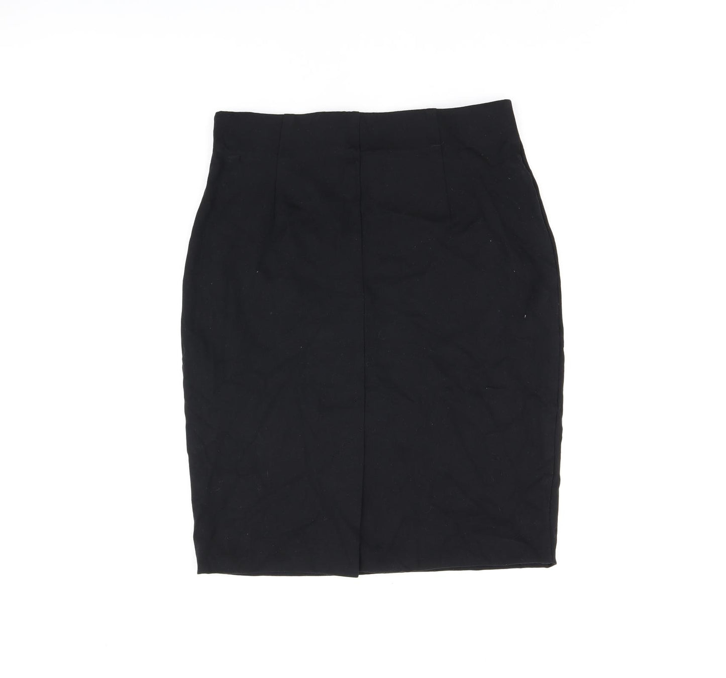 Marks and Spencer Womens Black Viscose Straight & Pencil Skirt Size 14