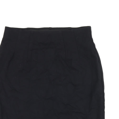 Marks and Spencer Womens Black Viscose Straight & Pencil Skirt Size 14