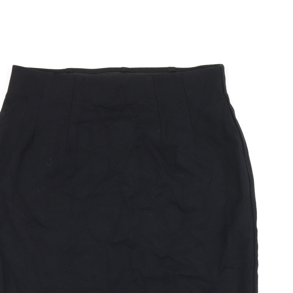 Marks and Spencer Womens Black Viscose Straight & Pencil Skirt Size 14
