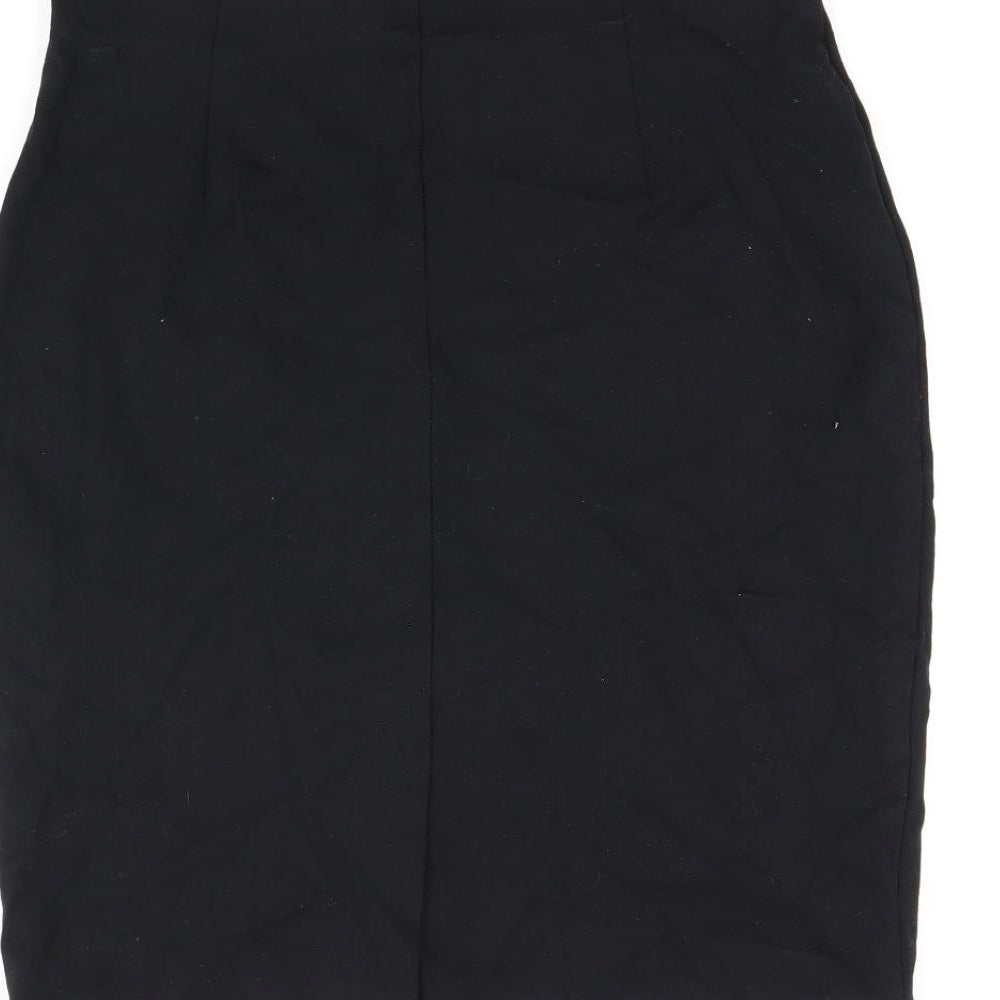 Marks and Spencer Womens Black Viscose Straight & Pencil Skirt Size 14