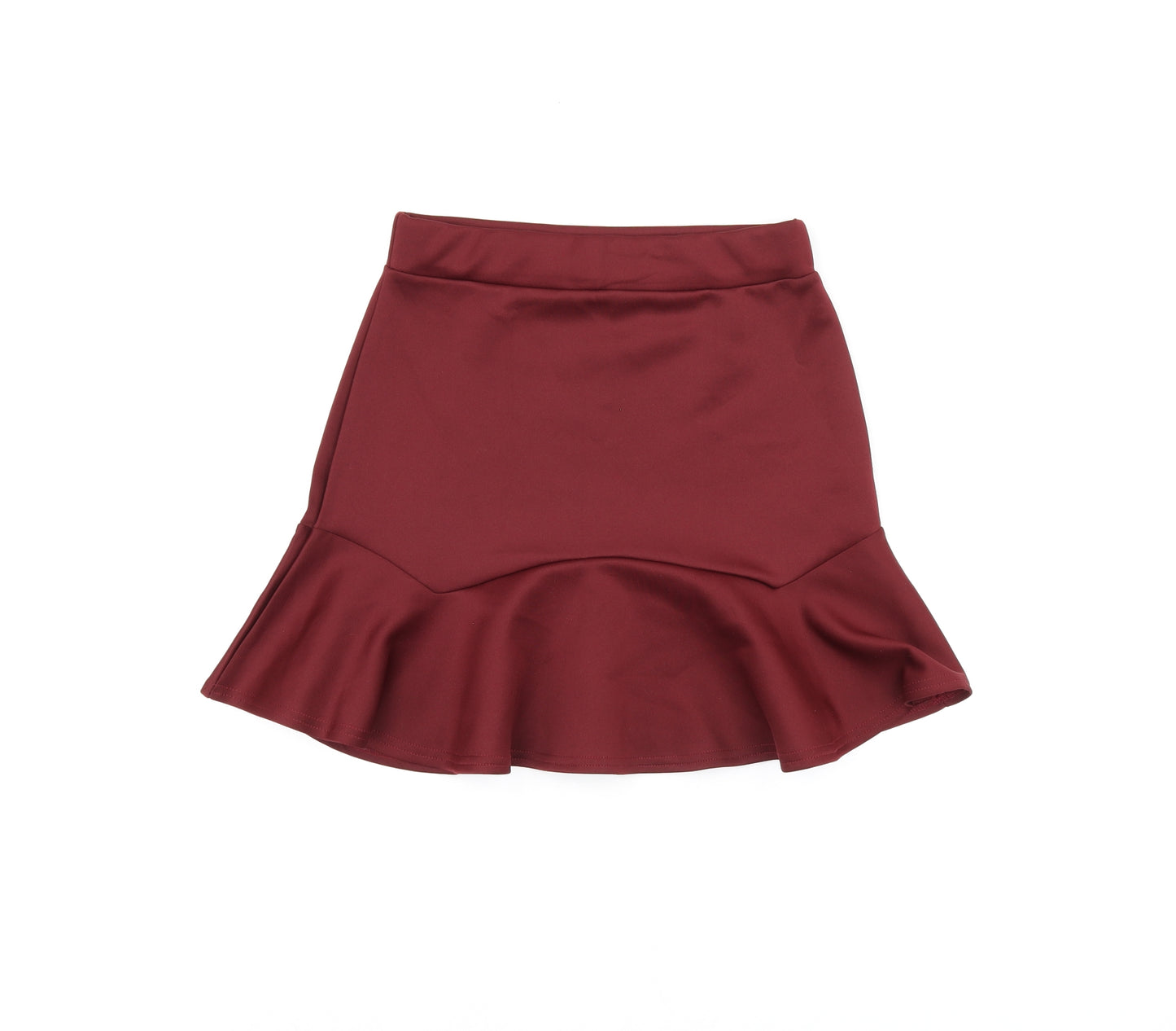 PRETTYLITTLETHING Womens Red Polyester Mini Skirt Size 10