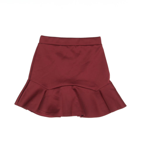 PRETTYLITTLETHING Womens Red Polyester Mini Skirt Size 10