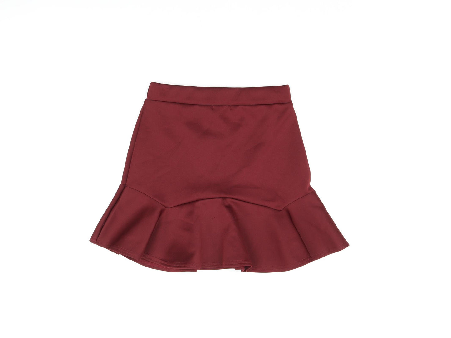 PRETTYLITTLETHING Womens Red Polyester Mini Skirt Size 10