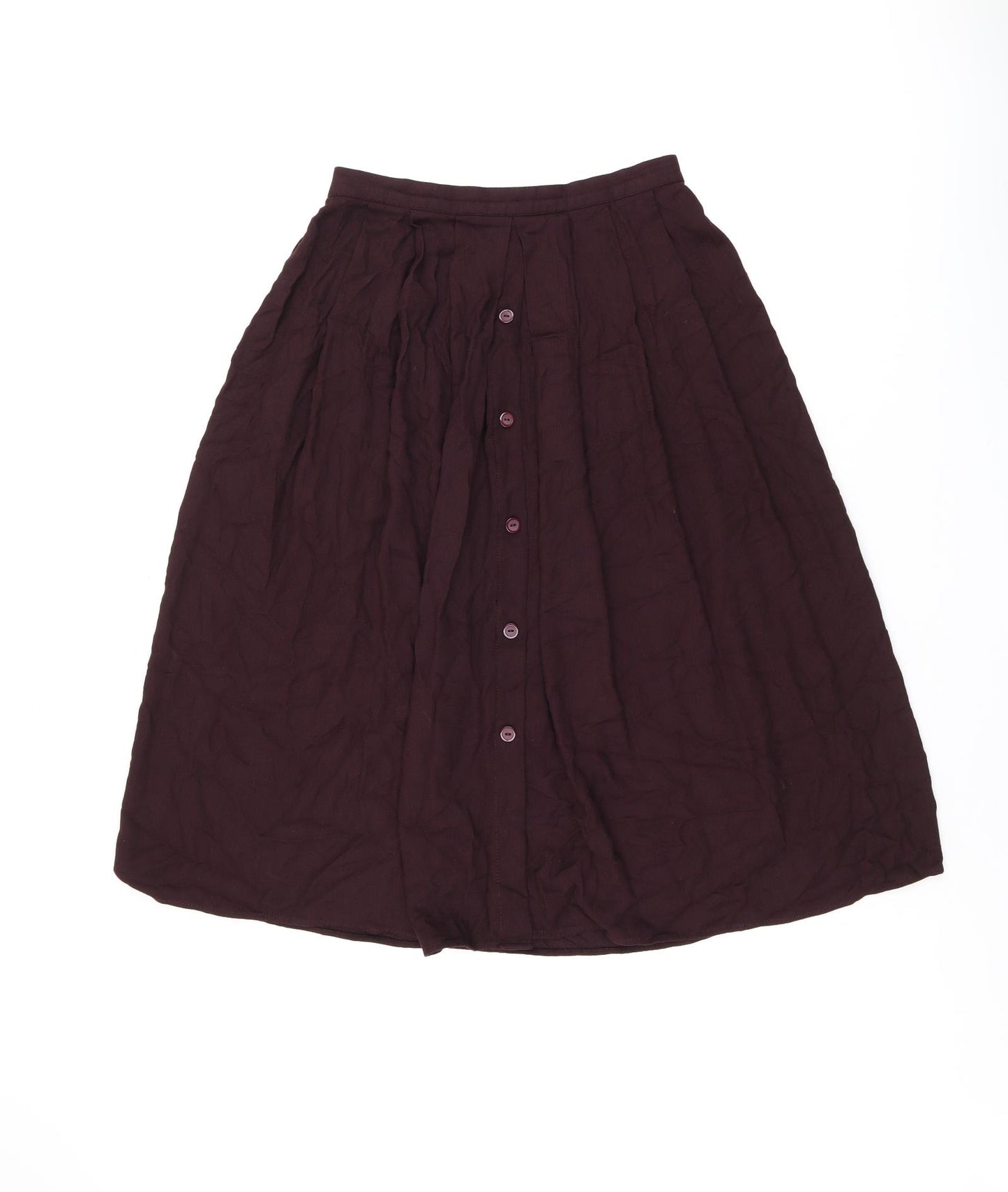 St Michael Womens Red Viscose Swing Skirt Size 12 - Vintage