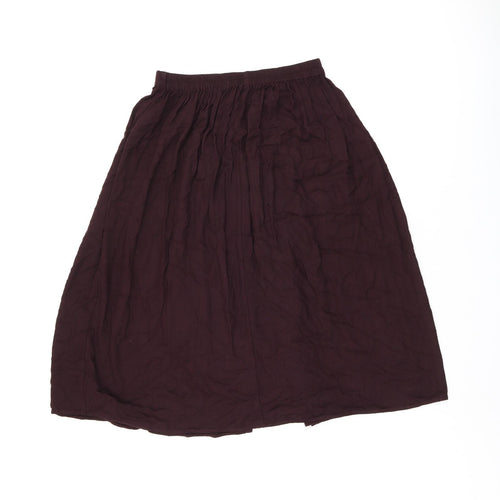 St Michael Womens Red Viscose Swing Skirt Size 12 - Vintage